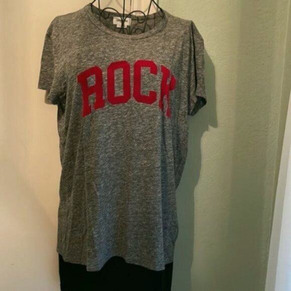 Zadig & Voltaire Flocked Rock Detail Tee Gray M - Picture 13 of 13